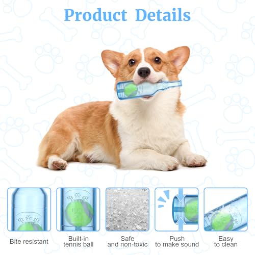 Water Bottle Dog Toy for Aggressive Chewers,Ball in Bottle Rubber Dog Toy,Cute Interactive Pet Rubber Cruncher for Dogs Aggressive Chewers Large/Medium/Small(Blue) - color: Blue