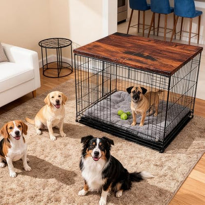 Dog Crate Topper Covers Plastic Foldable High Side Lip Dog Kennel Countertop Table Top (36.6" x 23.3")