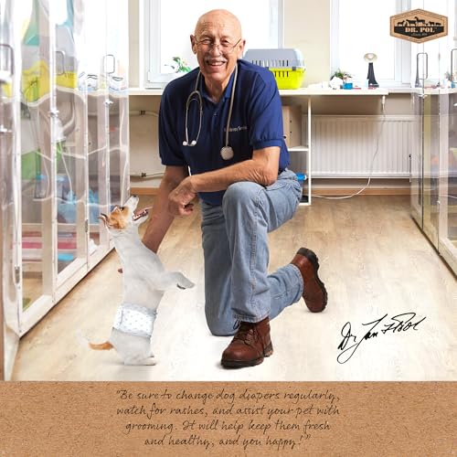 Dr. Pol Male Dog Diapers – Super Absorbent, Breathable, Leak-Proof with Wetness Indicator, Large, 50 Count - size: LG Waist Size 25 - 29.5 in