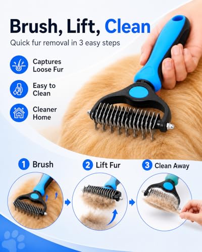 2 Pcs Pet Grooming Tool Deshedding Dog Brush for Dogs Shedding Comb Silent Groom Cats Tools Cepillo Para Perros the Double Sided Reviews Deshedder Brushes Lint Hair Extra Sticky Teeth Remover