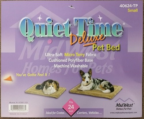MidWest Homes for Pets Small QuietTime Taupe Micro Terry Pet Bed, Ultra-Soft & Cushioned Crate Pad for 24-inch Crates, Machine Washable, For Small Dogs & Cats - size: 24 inch