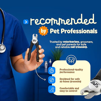 Be Best Pets Pet Nail Clippers for Dogs & Cats - Professional Nail Trimmer with Safety Guard & Sharp Stainless-Steel Blades - Non-Slip Handle Pet Grooming Clippers for All Breeds - Nail File Included