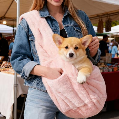 Cat Carrier Slings Soft Puppy Carrying Bag for Outdoor Travel Pet Boby Holder Hands Free for Small Dogs Kittens, Light Pink - color: Light Pink