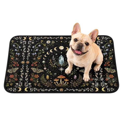 Solar System Washable Pee Pads for Dogs and Cats, Mystic Moon Butterfly Crystal Leak-Proof Reusable Puppy Pads Non-Slip Potty Pads Dog Mats for Floors Whelping,Playpen, Crate, 1PC 24"x18" - size: 24 x 18 Inch(Pack of 1)