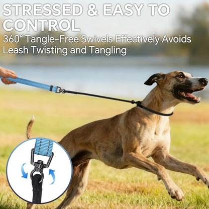 QQPETS Adjustable Slip Lead Dog Leash, Hands Free Waist Leash for Dog Walking, Reflective Training Lead with 360° Swivel Anti-Tangle, 4-7 ft Length for All Breeds - color: Sunset Gradient