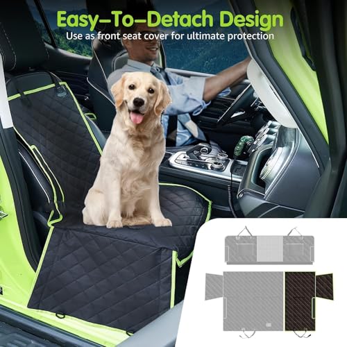 Lume Collective Co. Premium Dog Car Seat Cover – 6-in-1 Detachable Full Car Coverage, Heavy-Duty Waterproof Fabric, Door Protection Guards & Non-Slip Base – Modular Dog Seat Cover for Cars & SUVs