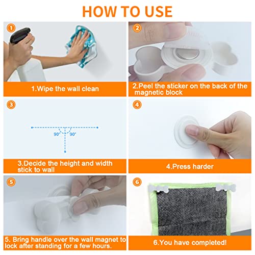 2 Pack Potty Training Pad Magnetic Holder Compatible for Leg-Lifting with Strong Adhesive and Magnets for Any Size Puppy Pads Indoor Dogs House Wall