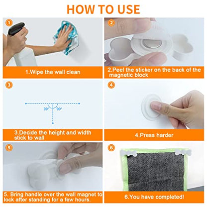 2 Pack Potty Training Pad Magnetic Holder Compatible for Leg-Lifting with Strong Adhesive and Magnets for Any Size Puppy Pads Indoor Dogs House Wall