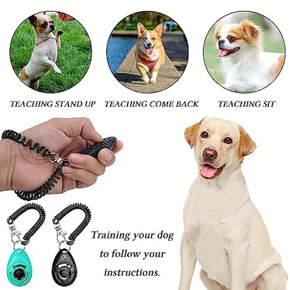 STMK Dog Treat Pouch Dog Clicker Training Kit, Dog Training Treat Pouch Dog Clicker for Training, 3 Ways to Wear Easily Carries Treat Pouches for Pet Training (Black) - color: Black