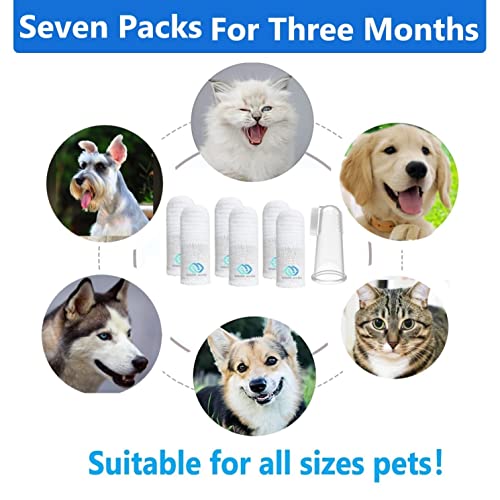 Pet Toothbrush for Small to Large Dogs Cats,Soft High Grade Finger Toothbrush,Teeth Oral Cleaning,Dental Care, 1 Set for Two Fingers White (6)