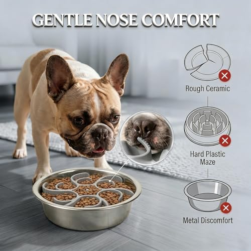 2Pcs Dog Slow Feeder Insert and Lick Mat Set, Silicone Pet Licking Pad with Suction Cups, Slow Feeding Bowl Insert for Wet & Dry Food, Grey - color: Grey