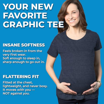 Maternity Baby Peeking T Shirt Funny Pregnancy Tee for Expecting Mothers - color: Heather Navy, size: Small