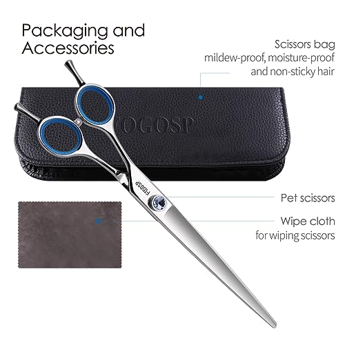Straight Left Handed Dog Grooming Scissors 7.0'' Professional Dog Shears for Grooming for Pet Cat Japan 440C Dog Scissors for Small Dogs Super Sharp (7.0'' Straight) - size: 7.0 inch, style: Straight Shears