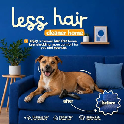 Be Best Pets Deshedding Brush for Dogs & Cats – Pet Undercoat Rake for Heavy Shedding - Professional Pet Grooming Tool for Removes Loose Fur and Thick Double Coat Pets