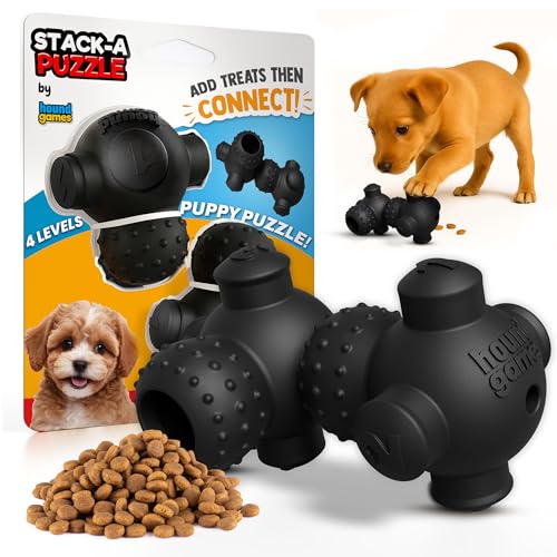 HOUNDGAMES Puppy Puzzle Toys for Puppies, Interactive Treat Dispensing Dog Puzzle, Level 4 Enrichment Toys for Smart Puppies, Small and Medium Dogs, 2 Pack