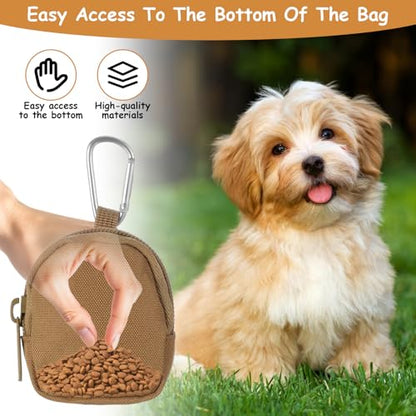 Tucnoeu 3 Pcs Dog Treat Pouch, Dog Training Reward Pouch,Waterproof Small Dogs Treat Bag for Leash,Reusable Dogs Treats Container with Carabiner,Zipper Closure to Avoid Spilling