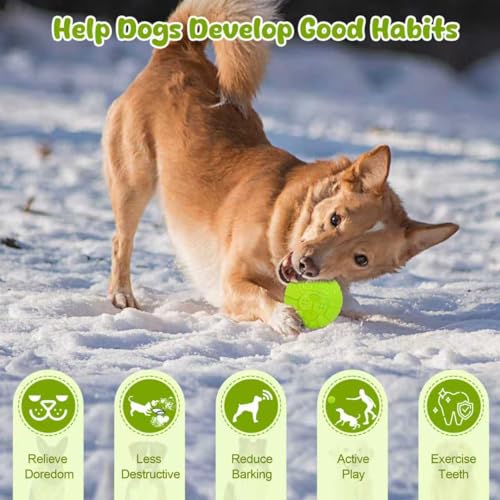 Indestructible Squeaky Dog Balls for Aggressive Chewers, Interactive Dog Toys to Keep Them Busy, Dog Chew Toys for Aggressive Chewers, Rubber Squeaky Balls for Dogs to Relieves Anxiety - color: Green