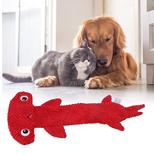 Dog Squeaky Toy, Stuffing Free Teeth Training Interactive Cute Plush Dog Chewing Toy, Squeaky Toys for Teeth Grinding Relieving Boredom Small Medium Large Dogs(Red) - color: Red