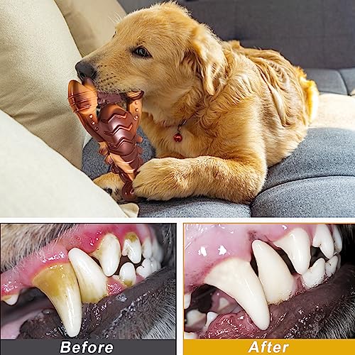 NEZIN Dog Chew Toys, Indestructible Dog Toys for Aggressive Chewers, Tough Dog Toys, Durable Dog Chew Toys for Large Medium Breed, Interactive Dog Toys with Real Beef Flavor (Lobster) - color: Lobster