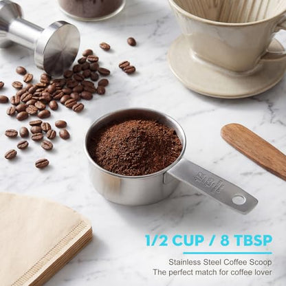 4Pcs 1/2 Cup Measuring Cup,Stainless Steel Measure Cups Metal Scoops for Wet and Dry Ingredients, Great Kitchen Gadgets for Cooking(1/2 Cup) - size: 1/2 Cup