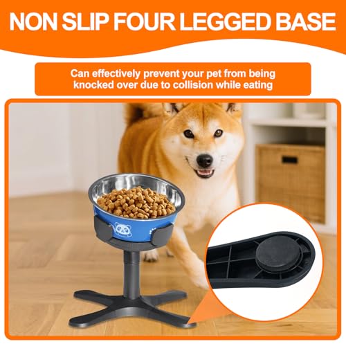 Dog Bowls Elevated Adjustable Stand, Raised Bowl with 3 Heights & Tilted Feeding Stand, Compatible with Various Bowls, for Medium & Large Breeds (with Bowl) Black - color: Elevated Dog Bowls