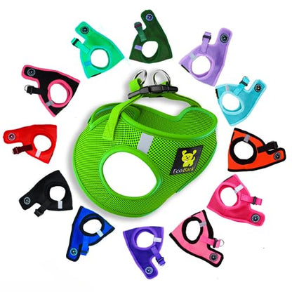 EcoBark Teacup Dog Harness - Luxury Soft Step in Dog Harness - Teacup Harnesses for Puppy & Tiny Dogs- Reflective Mini Body Halter Vest Under 5 lbs (Green, XXXS) - color: Green, size: XXXS- 2 to 3 lbs- Chest up to 10 in (Pack of 1)