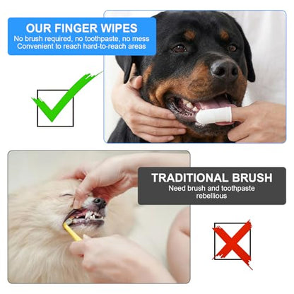 25Pcs Cat & Dog Toothbrush Soft Fabric Pet Finger Toothbrush Kit Washable & Reusable Oral Cleaning Wipes for Puppies Kittens at Home Dental Care (White and Clear)