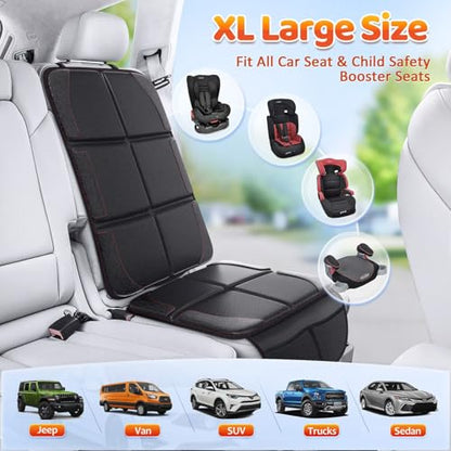 Gimars XL Thickened Car Seat Pad, Pack of 2, [ISOFIX Suitable], Universal Waterproof 600D Oxford Car Seat Protector with Mesh Pockets, Universal for SUVs, Cars and Trucks, Black - color: black