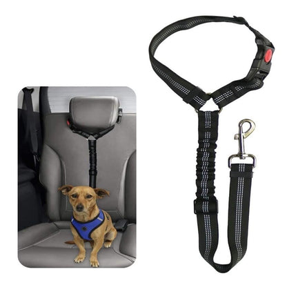 Elastic Retractable Dog Leash for Car Belts 1 Pack - Adjustable Pet Safety Tether for Vehicle Travel, Hands-Free Dog Restraint for Backseat，Black - color: black