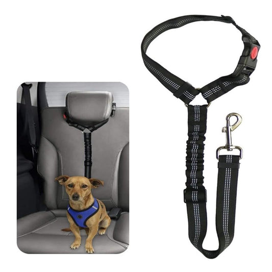 Elastic Retractable Dog Leash for Car Belts 1 Pack - Adjustable Pet Safety Tether for Vehicle Travel, Hands-Free Dog Restraint for Backseat，Black - color: black