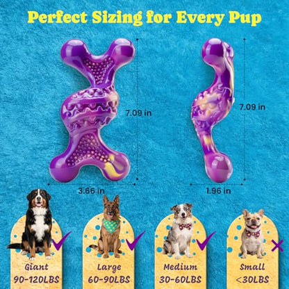 Kseroo Indestructible Dog Toy : 2 Pack Dog Toys for Aggressive Chewers, Bacon Flavor Nylon Hard Dog Chew Toys, Tough Dog Toys for Medium & Large Breeds 30-120 lbs, Durable Dog Toys to Keep Them Busy