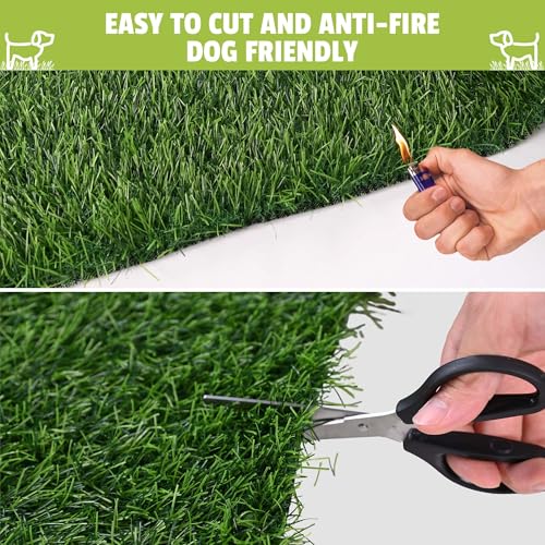 Grass Pad for Dogs, 48" x 36" Artificial Turf for Pets Potty Training, Fake Grass Mat with Drainage Holes, Easy to Clean, Large Turf Rug Outdoor Indoor Use - size: 48"L x 36"W