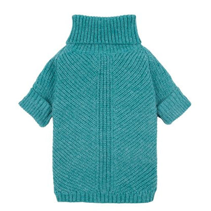 Fitwarm Knitted Dog Sweater - Thermal Winter Clothes for Small Dogs, Boy & Girl - Teal Blue, Small - color: Steel Blue, size: Small