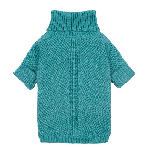 Fitwarm Knitted Dog Sweater - Thermal Winter Clothes for Small Dogs, Boy & Girl - Teal Blue, Small - color: Steel Blue, size: Small