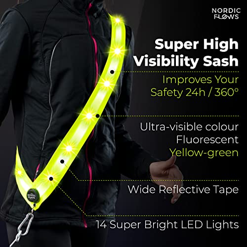 Rechargeable LED Lights Safety Vest – Reflective and Lighted Sash for Night Walks, Running, and Walking the Dog in the Dark Gear