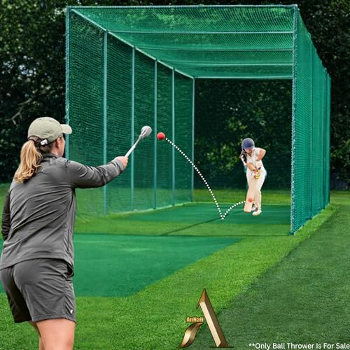 AnNafi® Cricket Ball Thrower Speed Arm | Professional Practice Launcher & Ball Pickup Tool | Full & Half Pitch Training Equipment (White, Only Thrower) - color: White, size: Only Thrower