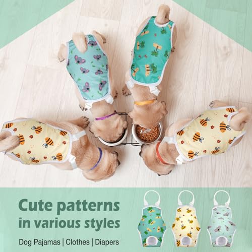 Jollywoods 3 Pack Washable Female Dog Diaper Onesie Sanitary Pantie with Adjustable Suspender, Reusable Fixed Doggie Diapers, Super Absorbent Leakproof for Small Medium Large Dog in Heat Cycle M - size: Medium(10"-16" Waist)