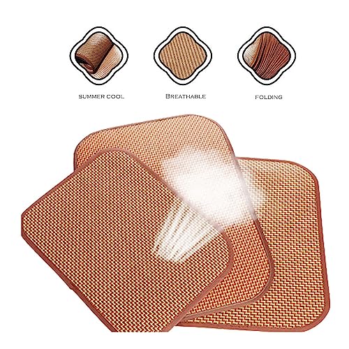 2 Pack Cat Cooling Mat Self Cool Pad Seats Summer Bamboo Rattan Woven Sleeping Rest Mats for Pets Puppy Dog Kitty Kennels Crates Guinea Pig Hamster Rabbit 35x50cm