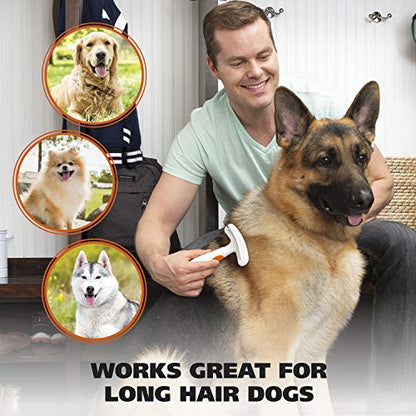 Wahl 2-in-1 Combination Double Row Pet Rake with Hair Shedding Blade for Dog or Cat Fur by The Brand Used by Professionals – Model 858424 - size: 1 Count (Pack of 1)