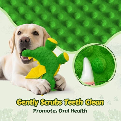 Squeaky Plush Dragon Dog Toy, 5 Squeakers and Crinkle Wings | Soft Bubble Plush | Textured Body | Gentle Chewing | Small to Large Breeds | Toss, Fetch & Tug | Everyday Play - color: Green