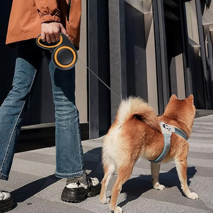 Retractable Dog Leash 16ft, Heavy Duty Pet Walking Leash for Medium/Large Breed up to 110 lbs, 360° Tangle-Free Long Retract Dog Lead, Soft Grip, One-Hand Brake
