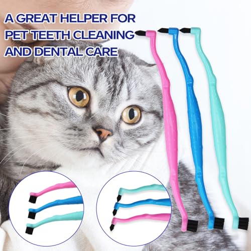 Dual Sided Cat Toothbrush Dog Toothbrush Finger Brush Micro Head to fit into Small to Large Dogs & Cats (Black, Small) - color: Black
