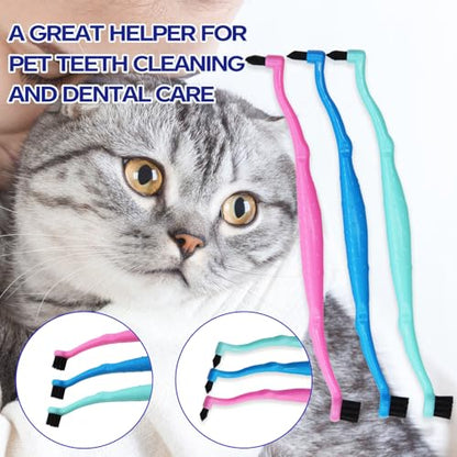 Dual Sided Cat Toothbrush Dog Toothbrush Finger Brush Micro Head to fit into Small to Large Dogs & Cats (Black, Small) - color: Black