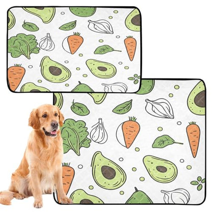 Qilmy Avocados Pet Mat, Waterproof Reusable Dog Training Pad Anti-Slip Pet Creat Pad for Small Medium Large Dogs and Cats - size: Smallx3