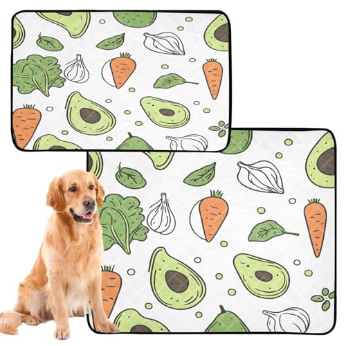 Qilmy Avocados Pet Mat, Waterproof Reusable Dog Training Pad Anti-Slip Pet Creat Pad for Small Medium Large Dogs and Cats - size: Medium+Large