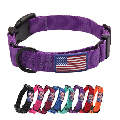 Martingale Dog Collar Quick Release Buckle No Pull Reflective Non-Slip for Medium Large Dogs Training (Purple, Large) - color: Purple, size: Large (Pack of 1)