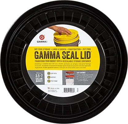 Gamma2 Seal Lid Black | Food-Safe | For 3.5-7 Gallon Buckets | BPA-Free | Pack of 12 - color: Black, size: Fits 3.5, 5, 6, & 7 Gallon Buckets (Pack of 12)