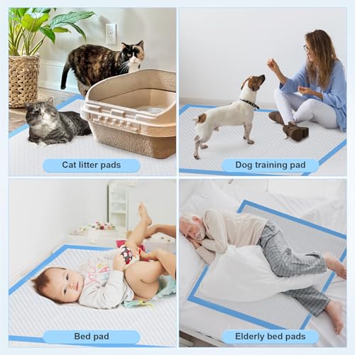 Upgraded 4XL Dog Pee Pads, 36” x 36” Extra Large Single-Pad Coverage, Designed for Multi-Dog Homes & Large Areas, Fast-Absorbing 6-Layer Training Pads with Leak-Resistant Backing, 45 Count - size: 36"x36" Blue(45counts)