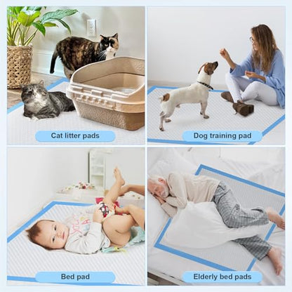 Upgraded 4XL Dog Pee Pads, 36” x 36” Extra Large Single-Pad Coverage, Designed for Multi-Dog Homes & Large Areas, Fast-Absorbing 6-Layer Training Pads with Leak-Resistant Backing, 45 Count - size: 36"x36" Blue(45counts)