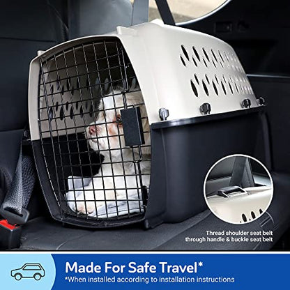 Petmate Vari Dog Kennel Portable Airline-Friendly Carriers & Crates for Small Dogs and Puppies, Durable Plastic, Pet Carrier For Home and Travel, XS Extra Small 19" For Dogs Up To 10 Lbs, Taupe - size: 19.0"L x 12.5"W x 10.8"H